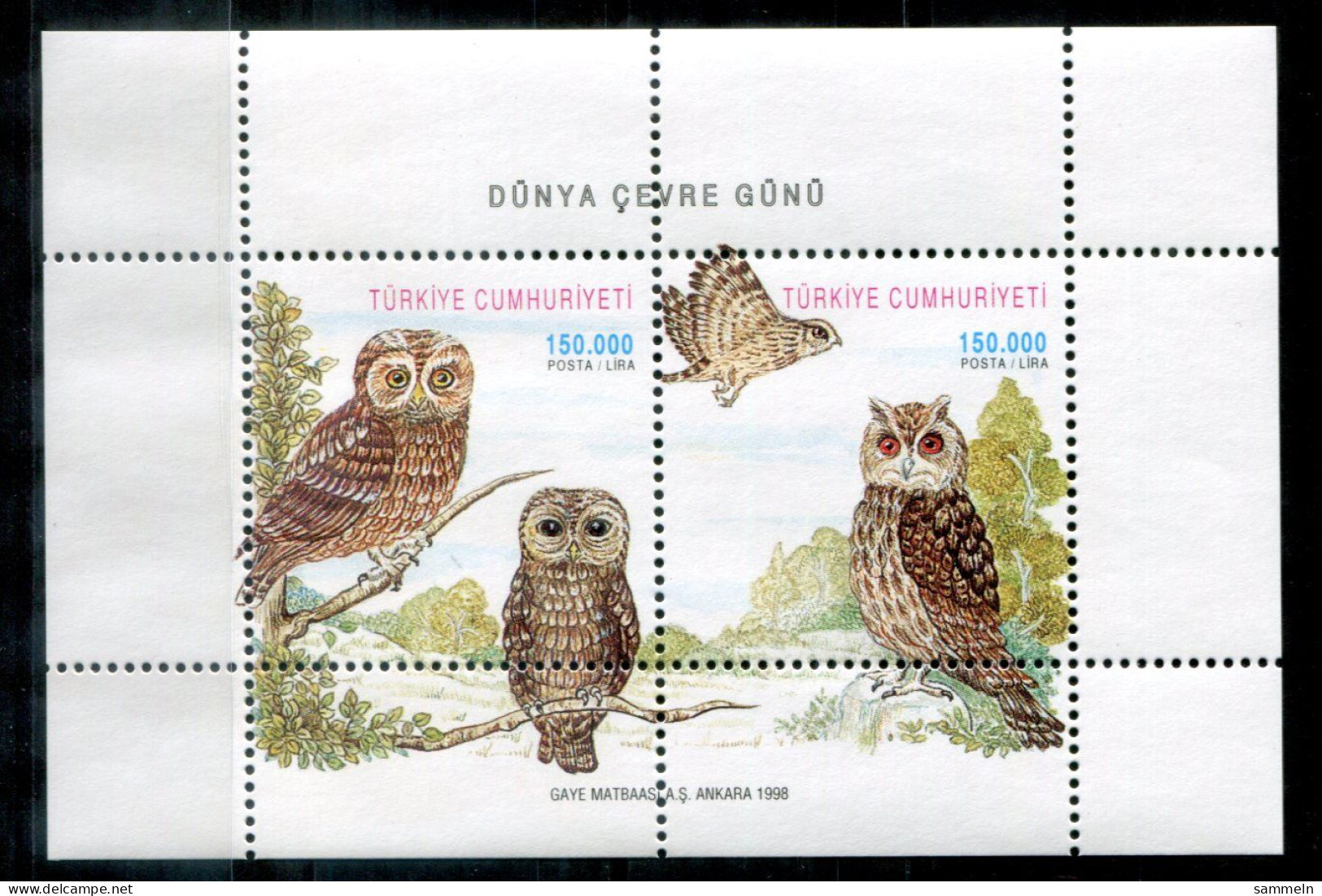 TÜRKEI - Block 35, Bl.35 Mnh - Eulen, Owls, Hiboux - TÜRKIYE / TURQUIE - Blocchi & Foglietti