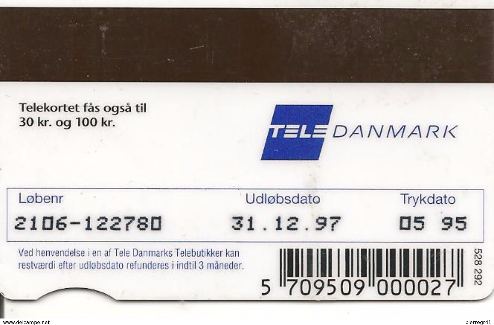 CARTE-MAGNETIQUE-DANEMARK-1997-TAUREAU-TBE - Kühe