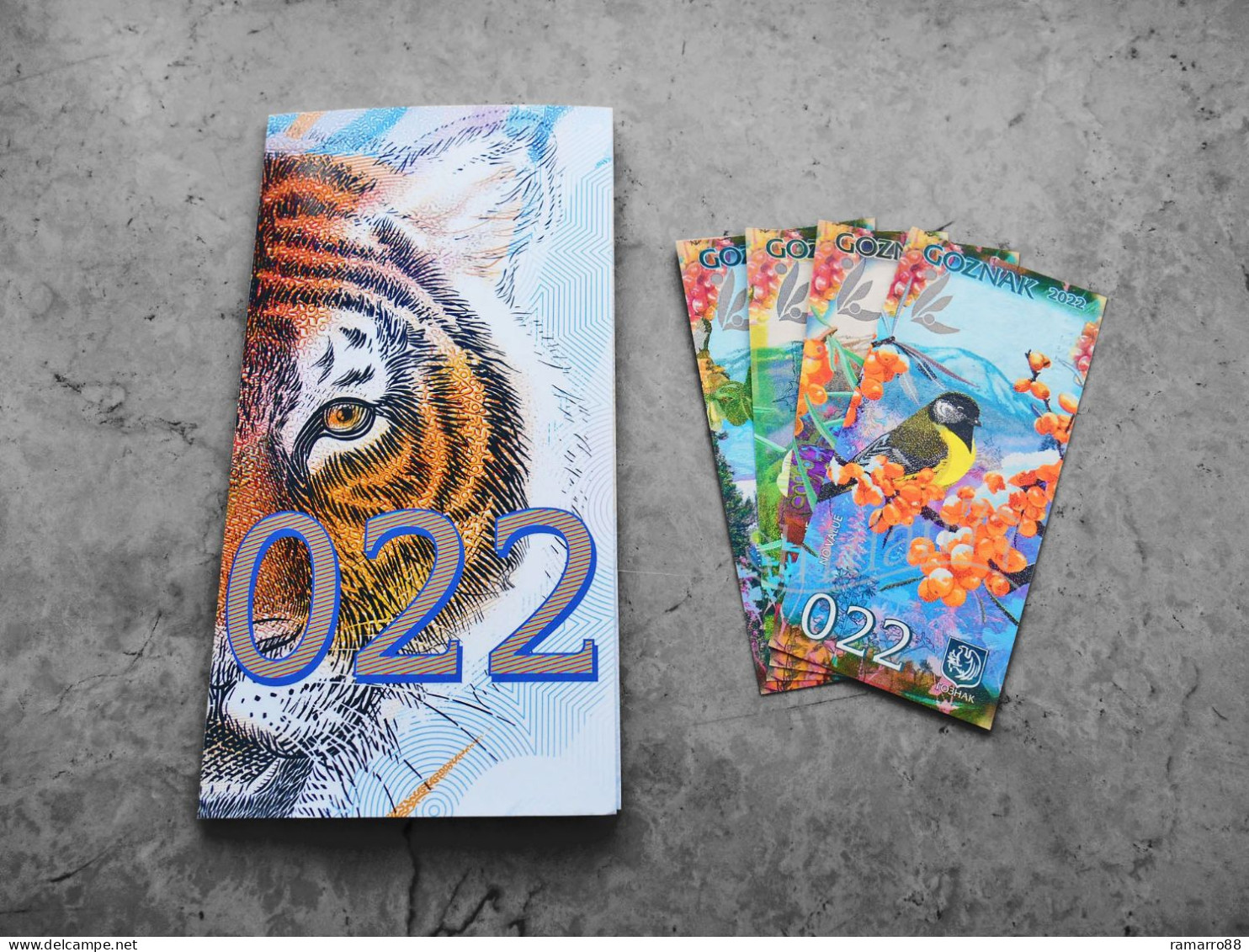 Goznak - 022 Tiger / 4 Seasons - 2022 - Set Of 4 Specimen Test Notes With Folder - Very Rare - Unc - Specimen