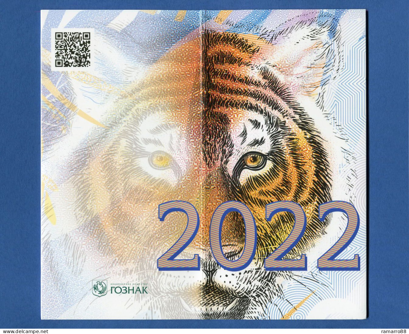 Goznak - 022 Tiger / 4 Seasons - 2022 - Set of 4 Specimen Test Notes with Folder - Very Rare - Unc