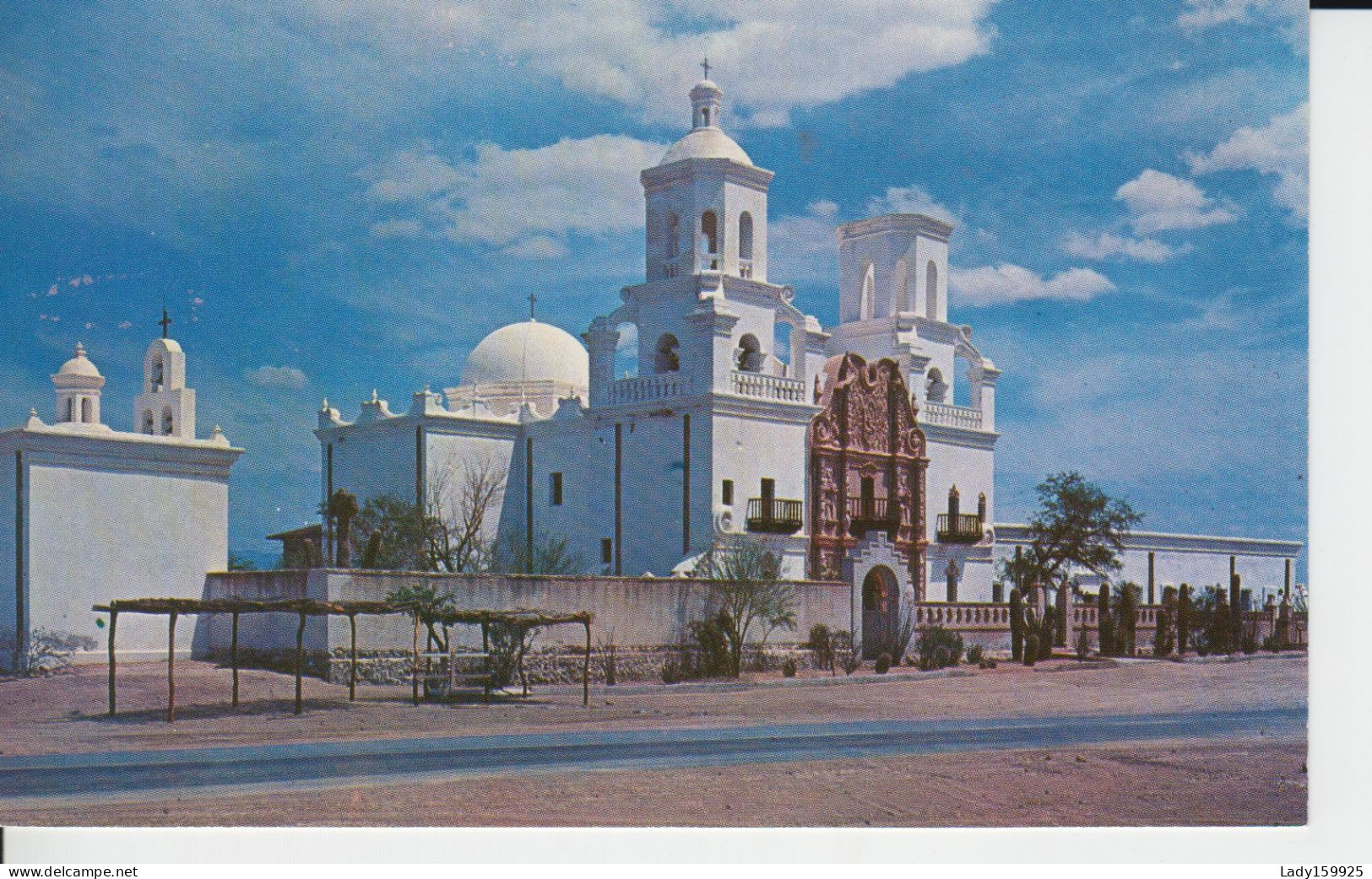 Mission San Xavier Del Bac  Tucson Arizona USA. Chapel White Building Golden Starter - Tucson