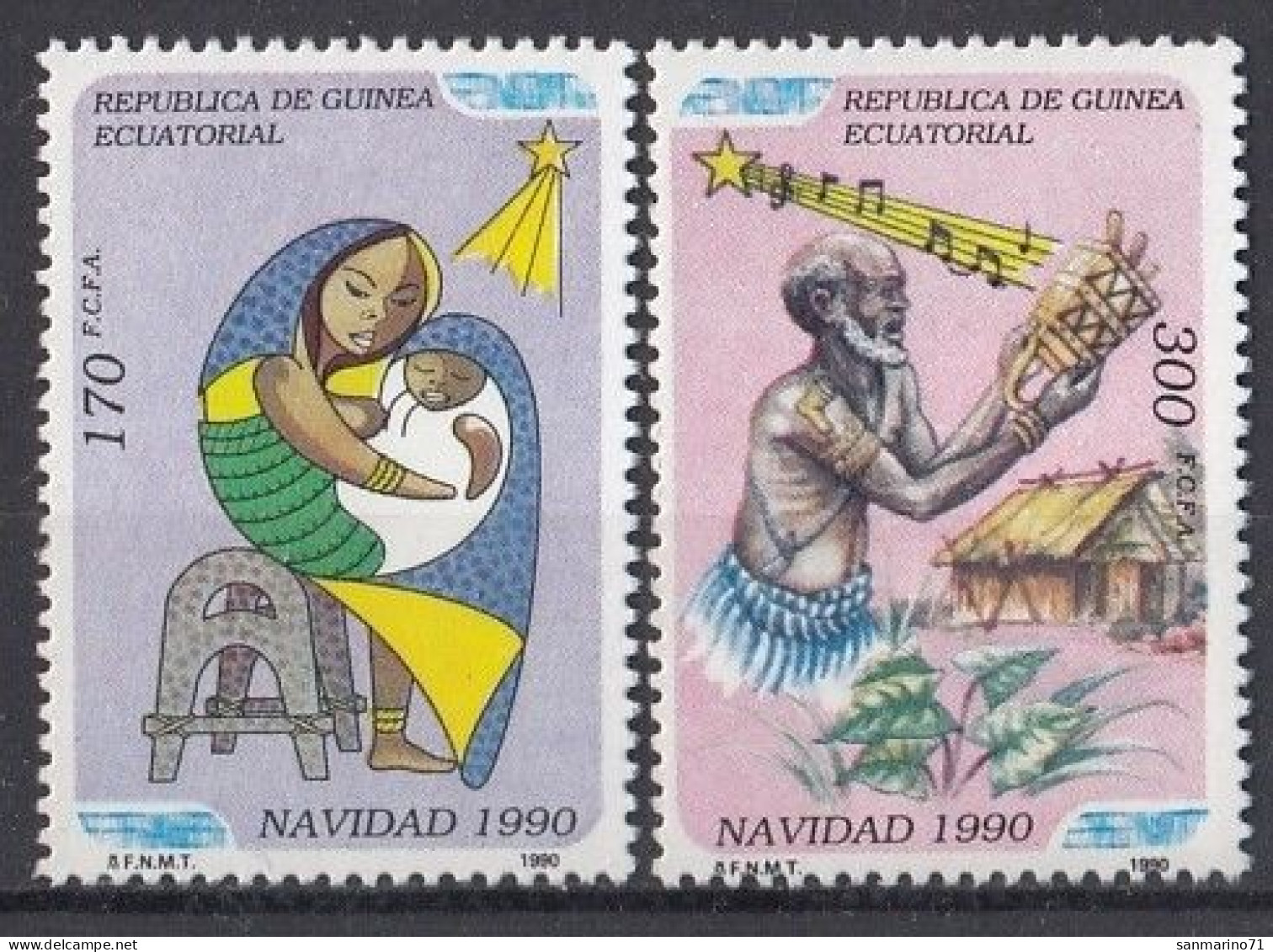 GUINEA EQUATORIAL 1726-1727,unused,Christmas 1990 - Guinée Equatoriale