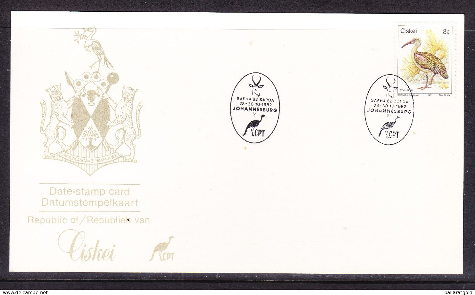 Ciskei 1982 Date Stamp Johannesburg - Ciskei