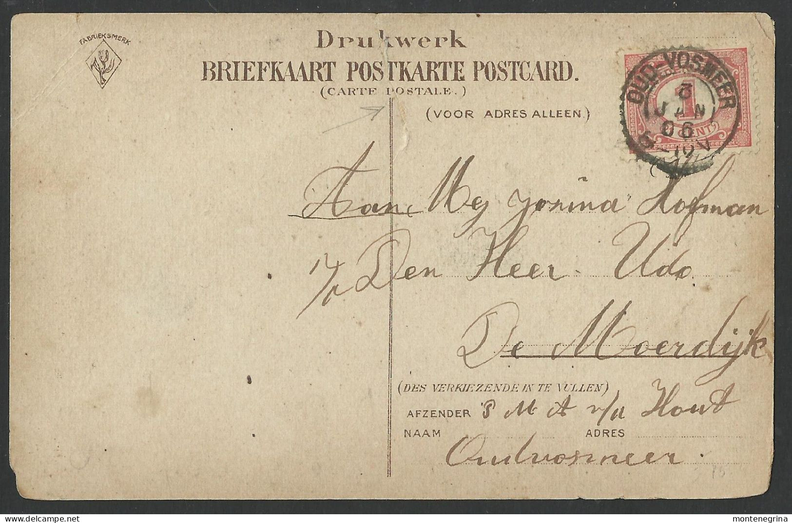 Groeten Uit - OUD-VOSMEER - Tholen - 1906 - Old Damaged Postcard (see Sales Conditions) 08907 - Tholen