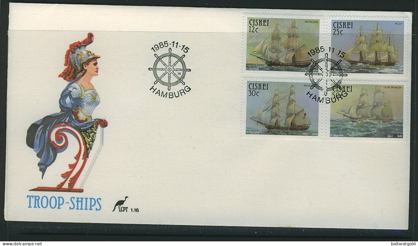Ciskei 1985 Troop Ships First Day Cover 1.16 - Ciskei