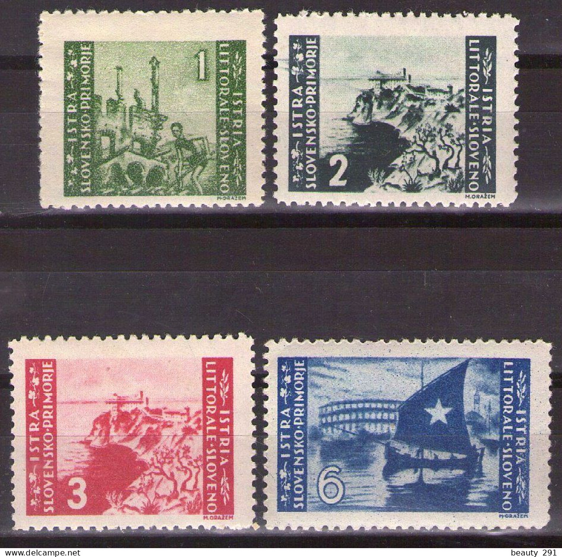 ISTRIA E LITORALE SLOVENO 1946. Tiratura Di Belgrado, Dent. 11-1/2, Sass. 63-66,  MNH** - Occ. Yougoslave: Littoral Slovène