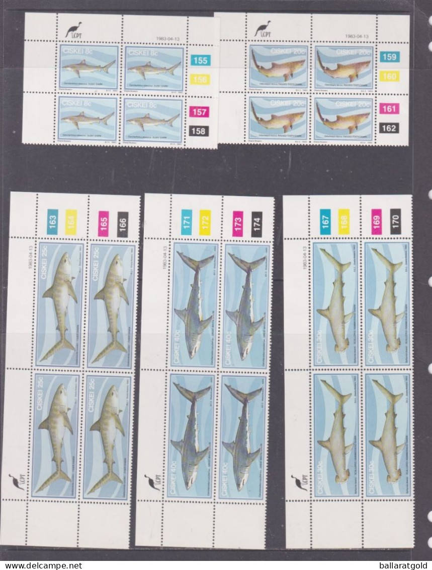 Ciskei 1983 Sharks Plated Blocks 4 MNH - Ciskei