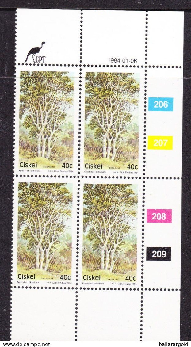 Ciskei 1984 Indigenous Trees Plated Blocks 4 MNH - Ciskei