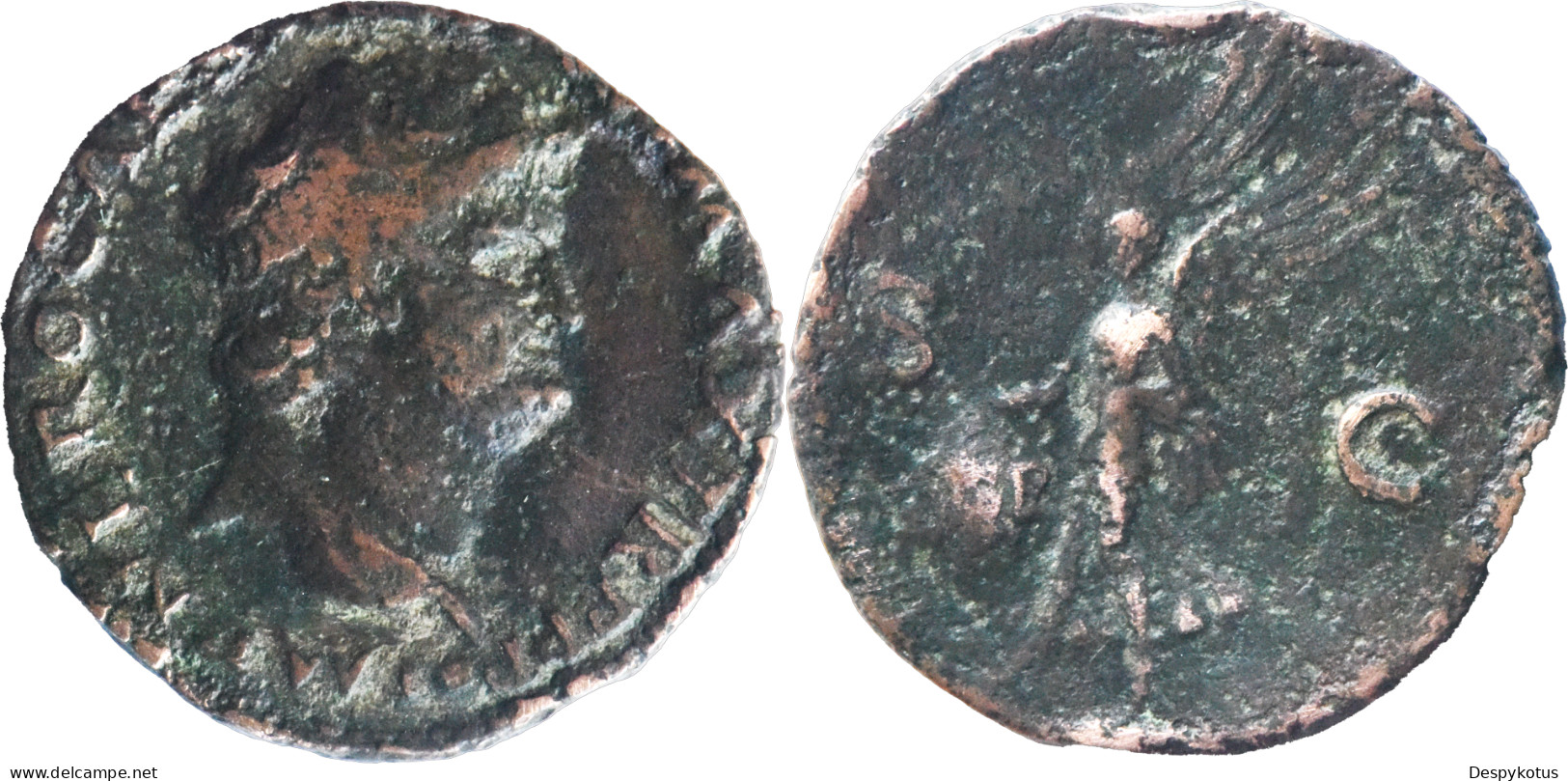 ROME - As - NERON - 65 AD - Victoire Volant à Gauche - RIC.543 - 14-112 - The Julio-Claudians (27 BC Tot 69 AD)