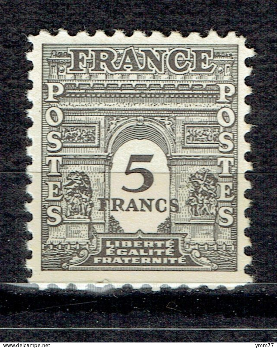 5 F Gris-noir Arc De Triomphe - 1944-45 Arc De Triomphe