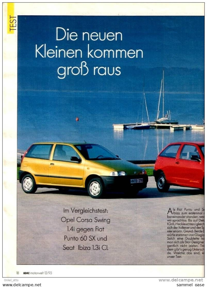 ADAC - Motorwelt 1993 Fiat Punto Opel Corsa Seat Ibiza - Automobili & Trasporti