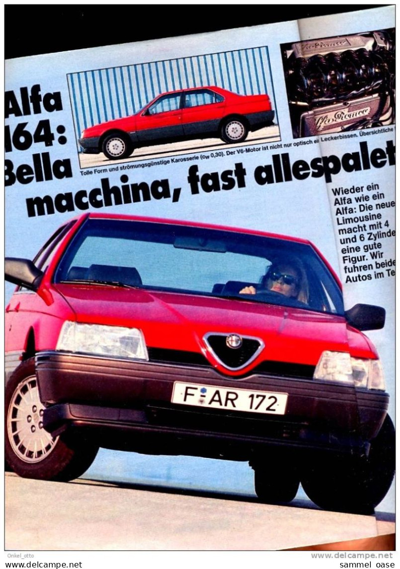 ADAC - Motorwelt 1989 Test : Audi V8 - Alfa 164 - Volvo - Automóviles & Transporte
