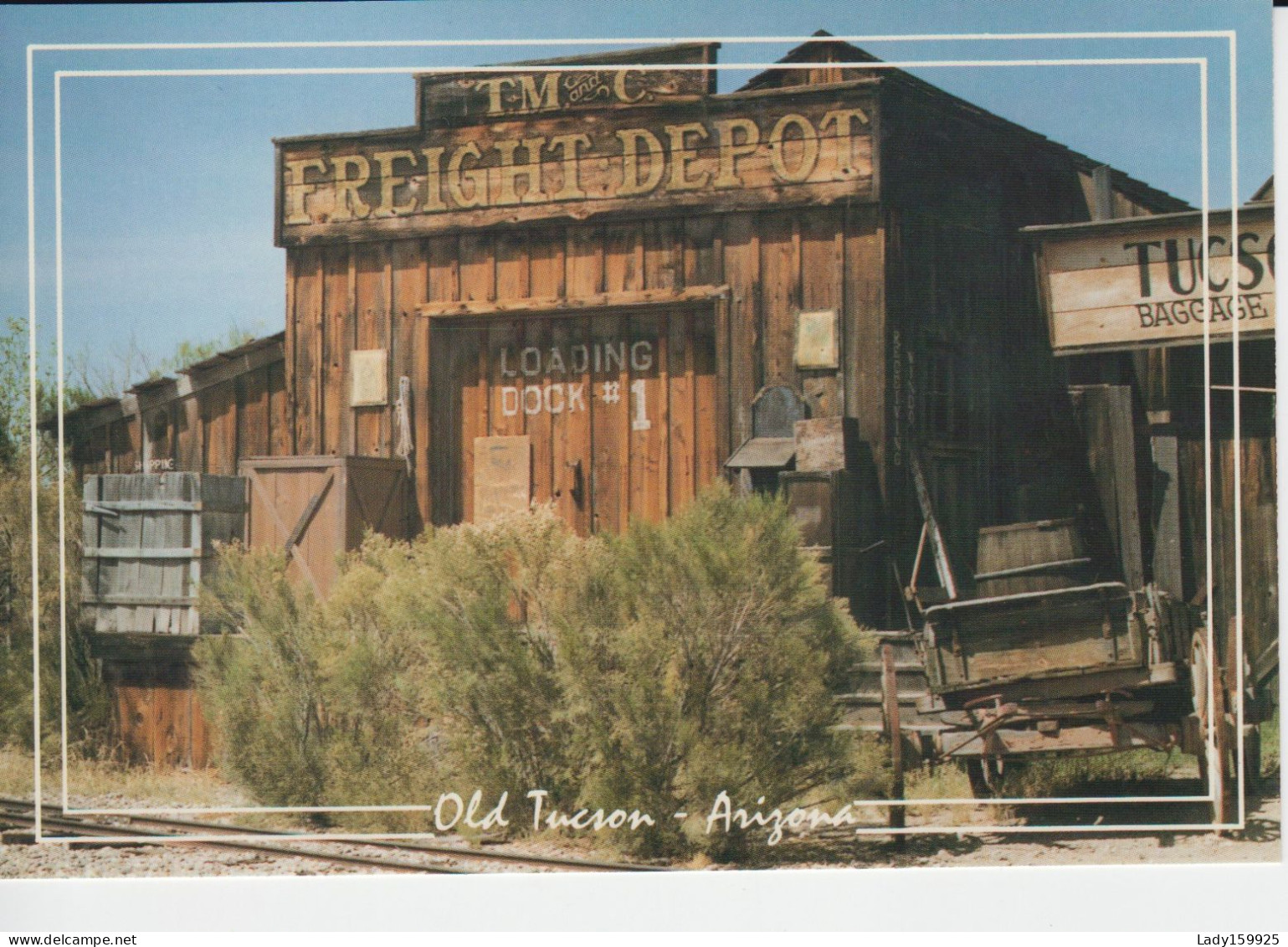 Tucson Arizona  USA  Old Turson     Freight Depot    Vintage  Large Postcard 11 Cm X 15 Cm - Tucson