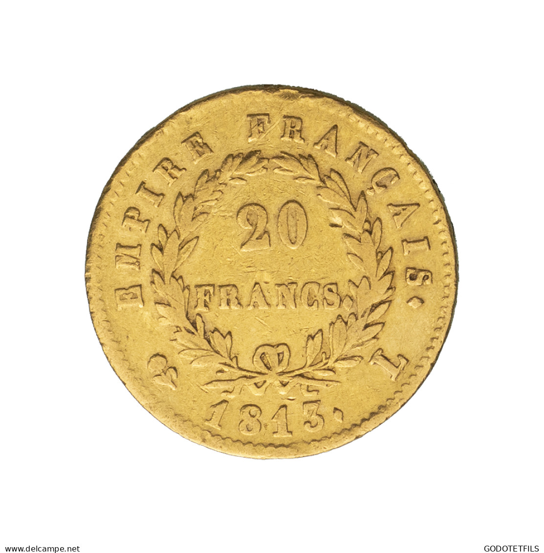 Premier-Empire-Napoléon 1er 20 Francs Tête Laurée 1813 Bayonne - 20 Francs (or)