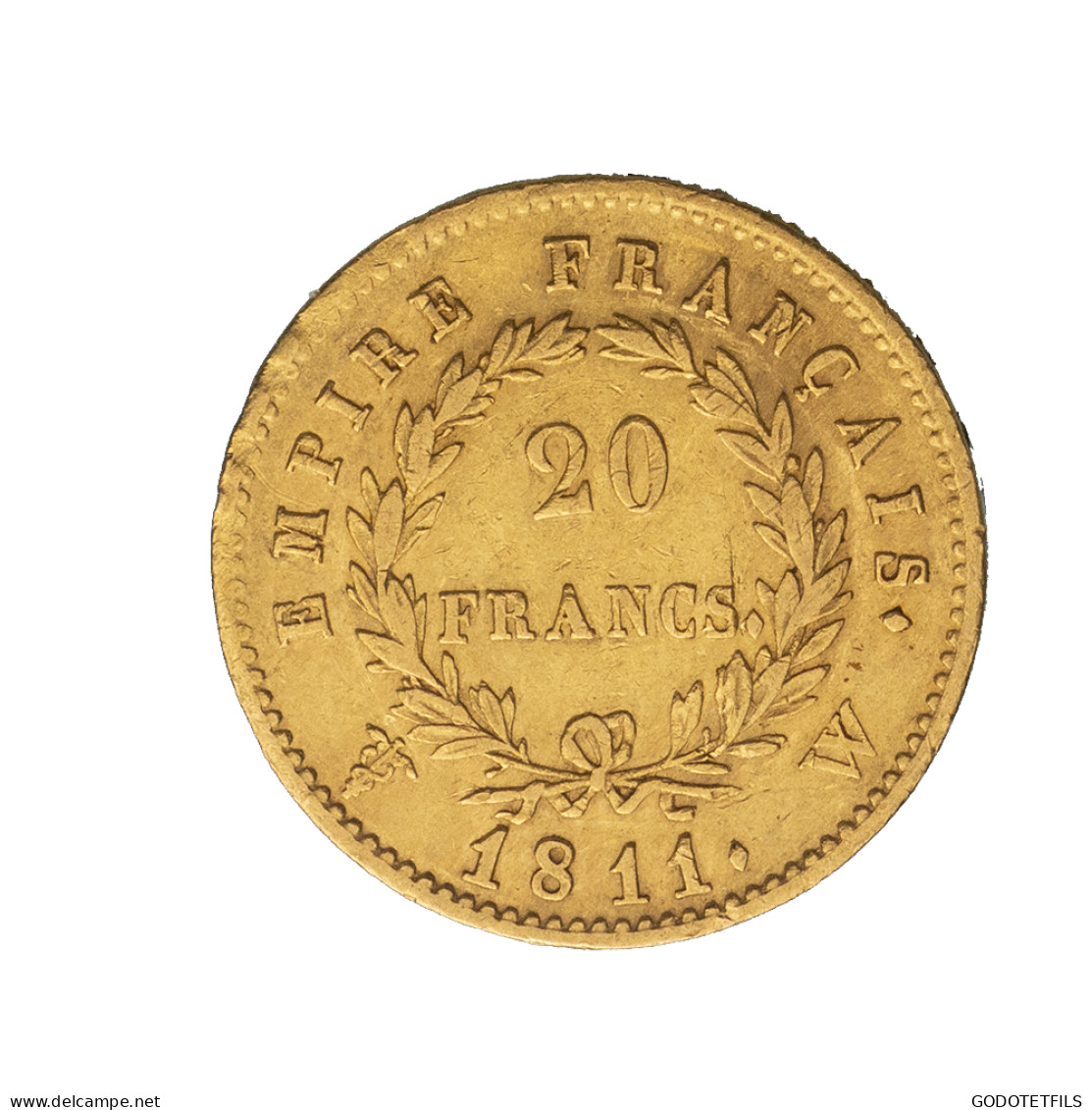 20 Francs Or Napoléon 1er Tête Laurée 1811 Lille - 20 Francs (or)