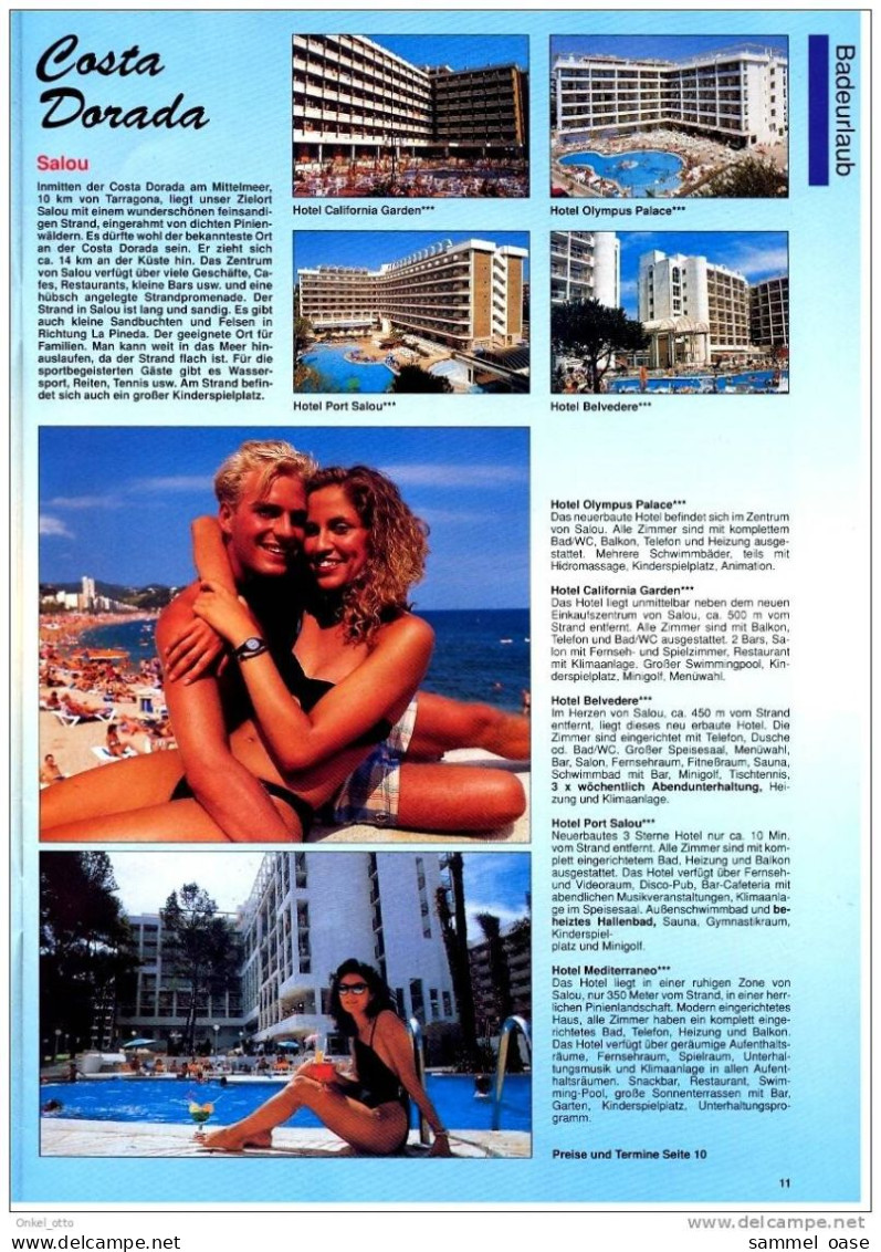 Reise Katalog - Stich Touristik 1993 - Mit DM Preisen - Reizen En Ontspanning