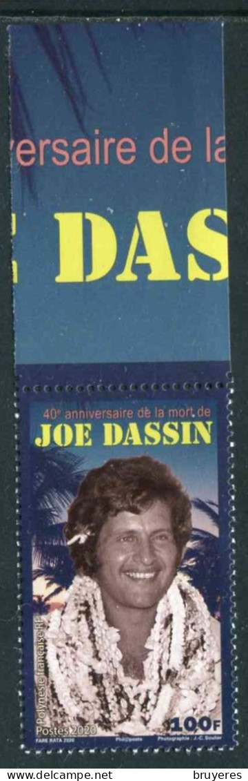 TIMBRE** De 2020 Gommé En Bord De Feuille De POLYNESIE "100 F - 40 ANS DE LA MORT DE JOE DASSIN" - Nuovi