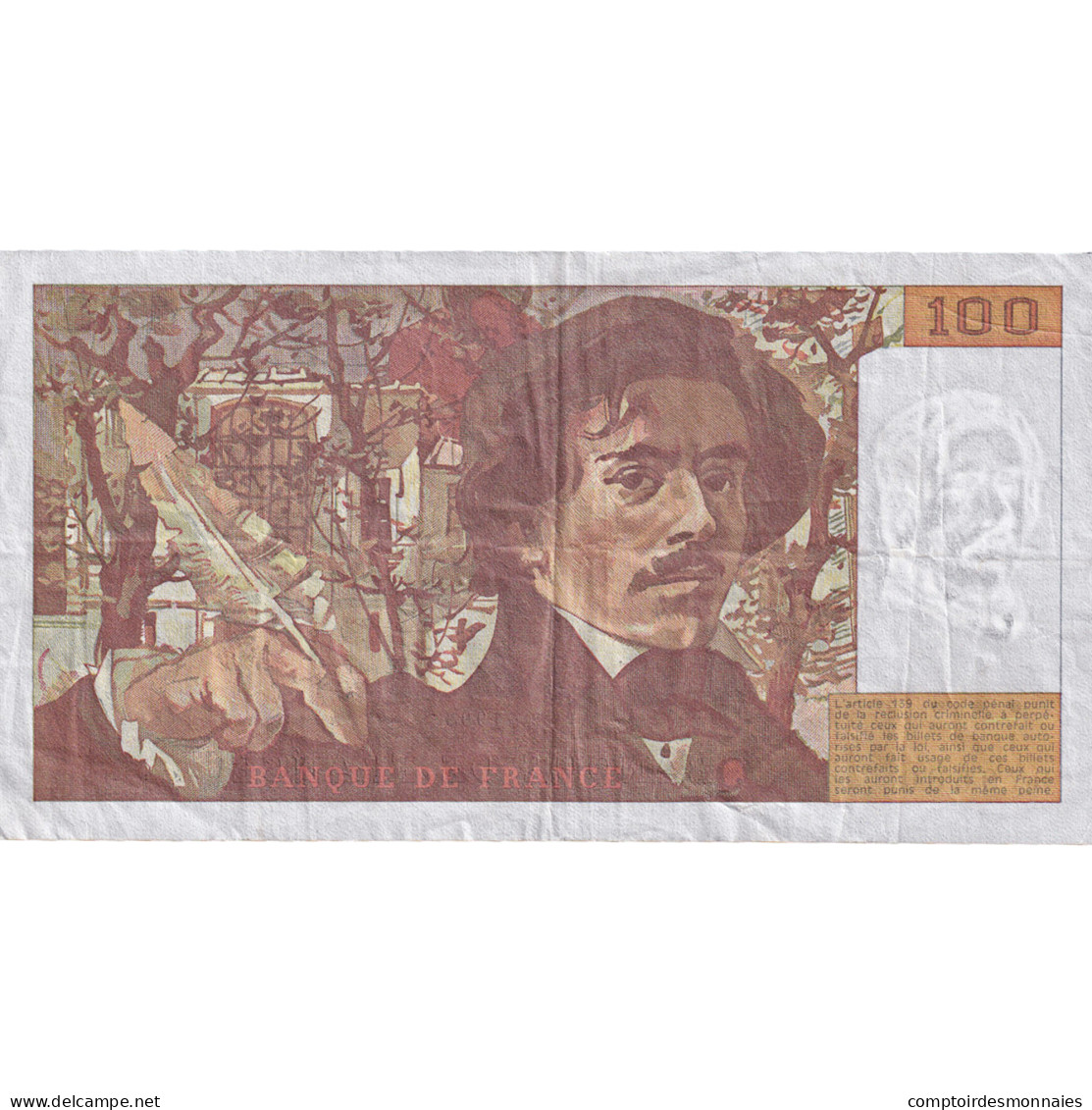 France, 100 Francs, Delacroix, 1993, L.231, TTB, Fayette:69bis.8 - 100 F 1978-1995 ''Delacroix''