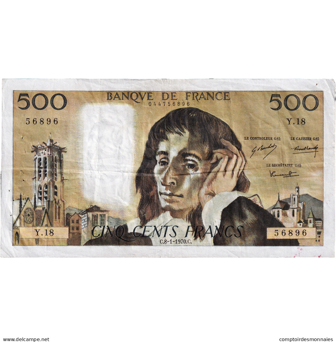 France, 500 Francs, Pascal, 1970, Y.18, TTB, Fayette:71.5 - 500 F 1968-1993 ''Pascal''