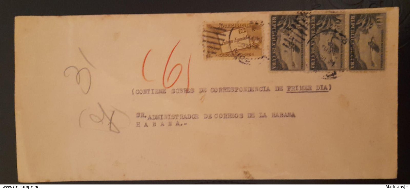 SD)CUBA, LETTER, OFFICIAL CORRESPONDENCE WITH AIR STAMPS, SPECIAL DELIVERY, AIR MAIL - Collections, Lots & Séries