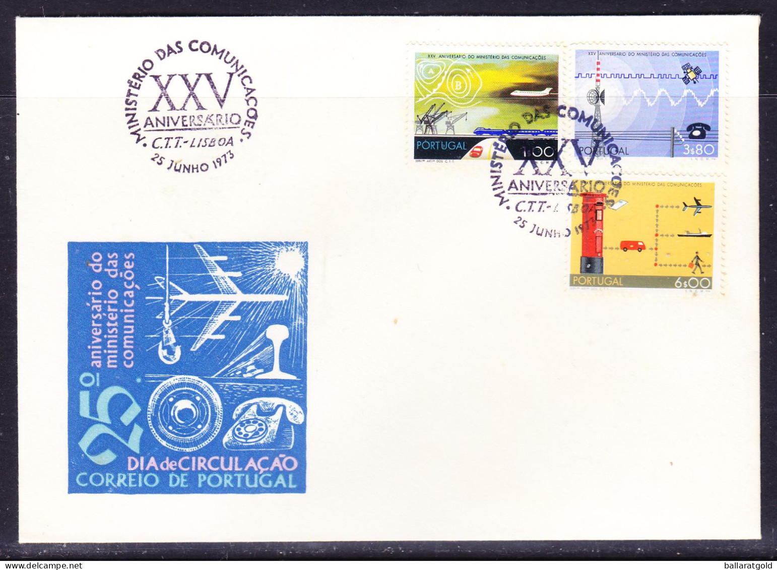 Portugal 1973 Ministry Communications First Day Cover - Unaddressed - Covers & Documents