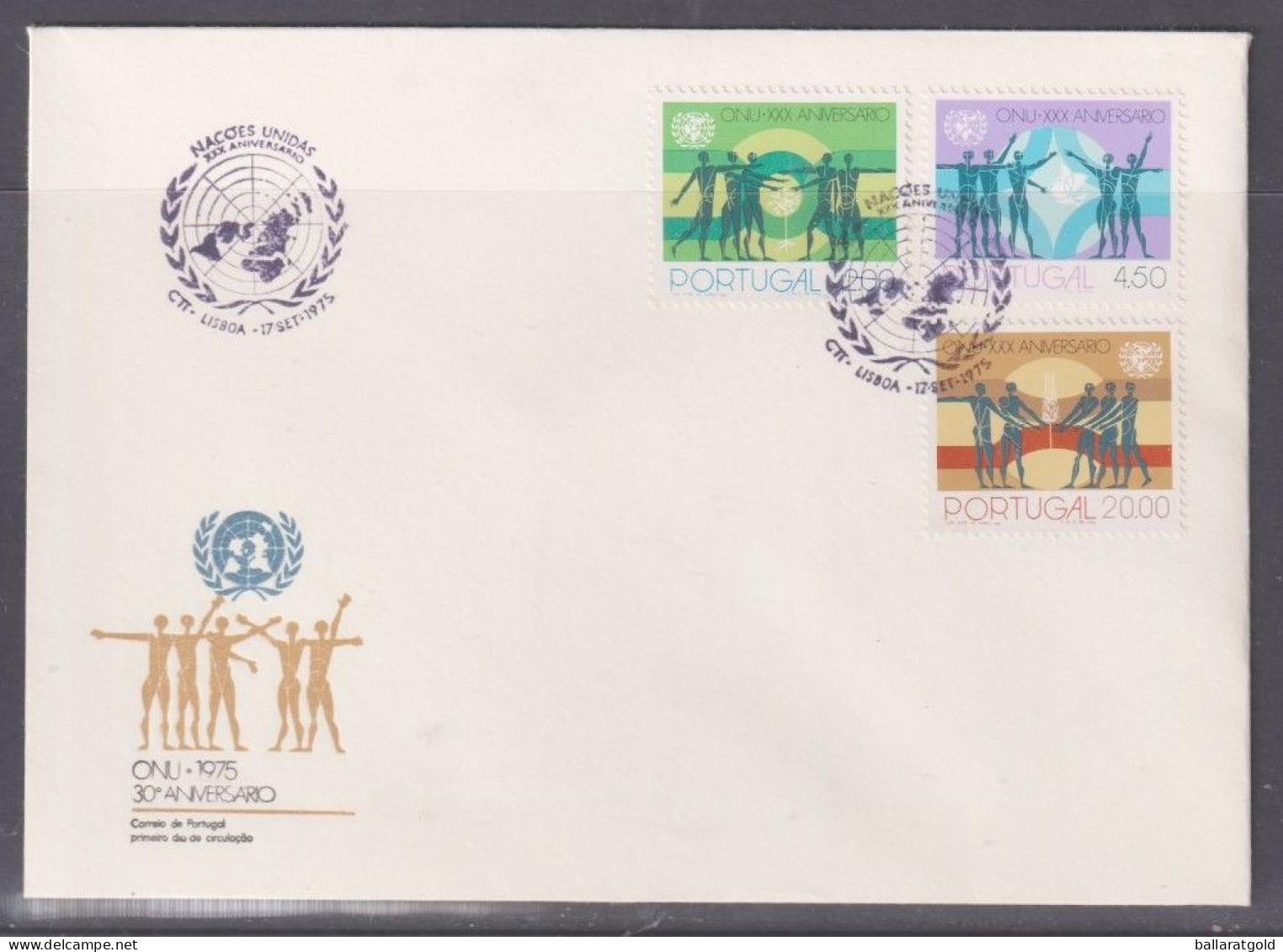 Portugal 1975 United Nations  First Day Cover - Unaddressed - Briefe U. Dokumente