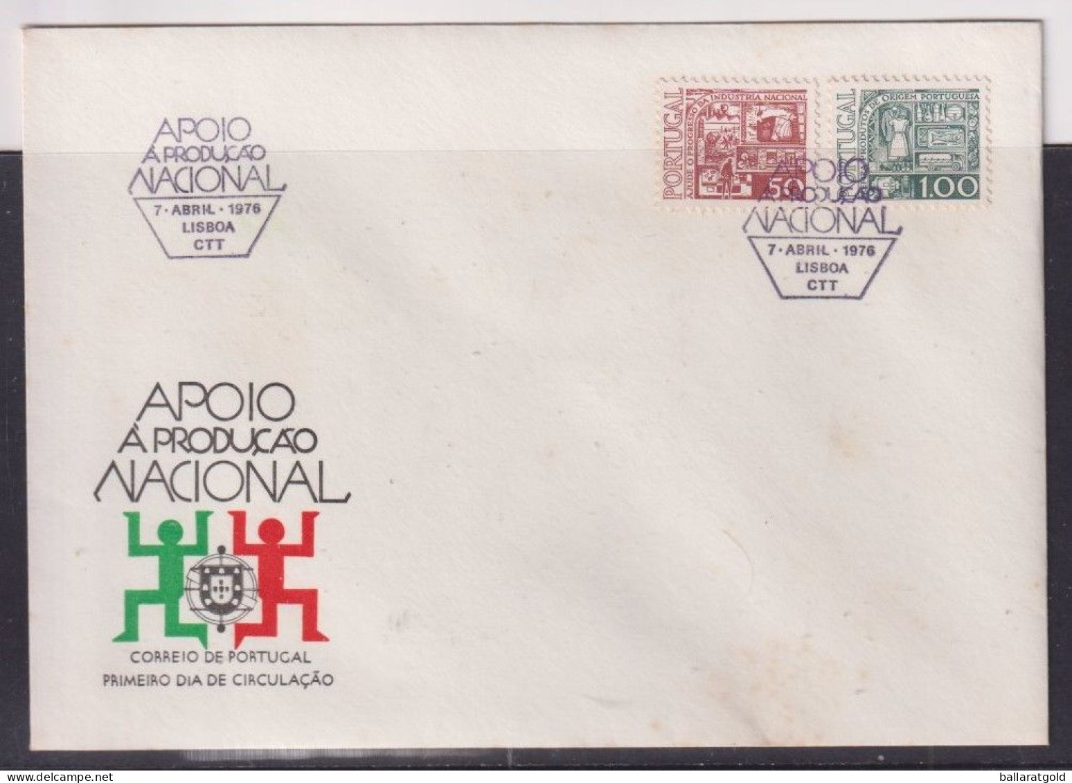 Portugal 1976 Productivity First Day Cover - Unaddressed - Brieven En Documenten