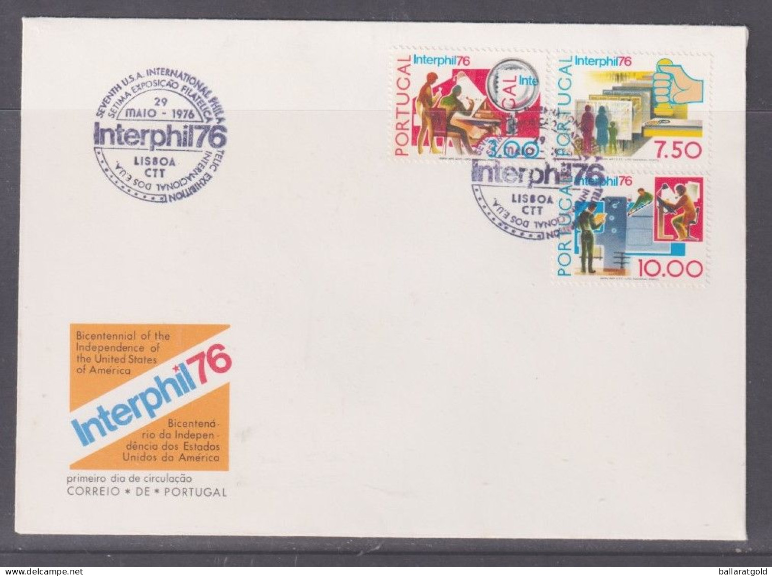 Portugal 1976 Interphil Exhibition First Day Cover - Unaddressed - Briefe U. Dokumente