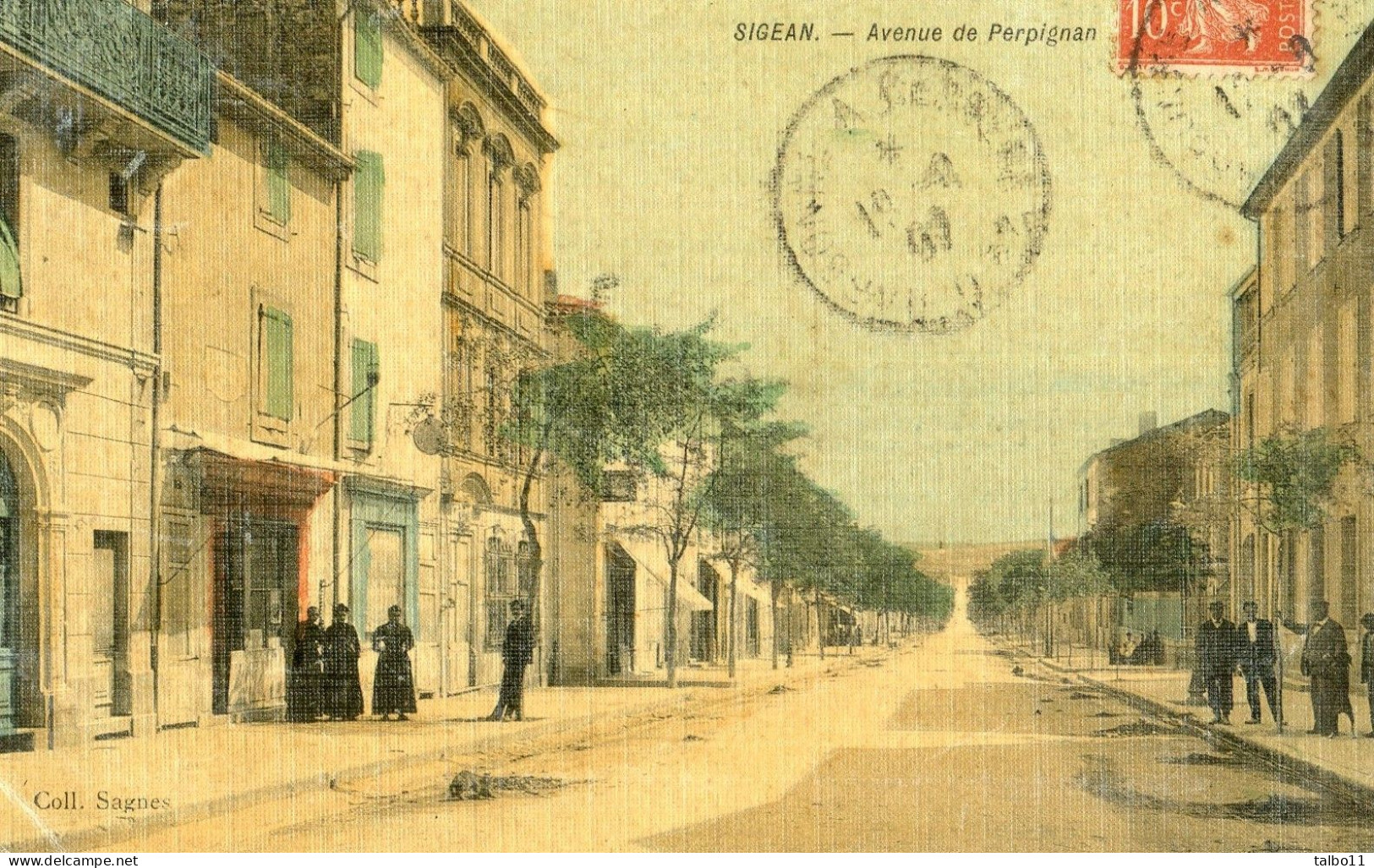 11 - Sigean - Coll. Sagnes - Tramée Et Colorisée - Avenue De Perpignan - Sigean