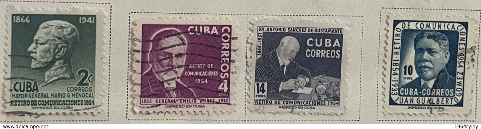 CUBA - (0) - 1955  -   # 543/546 - Used Stamps