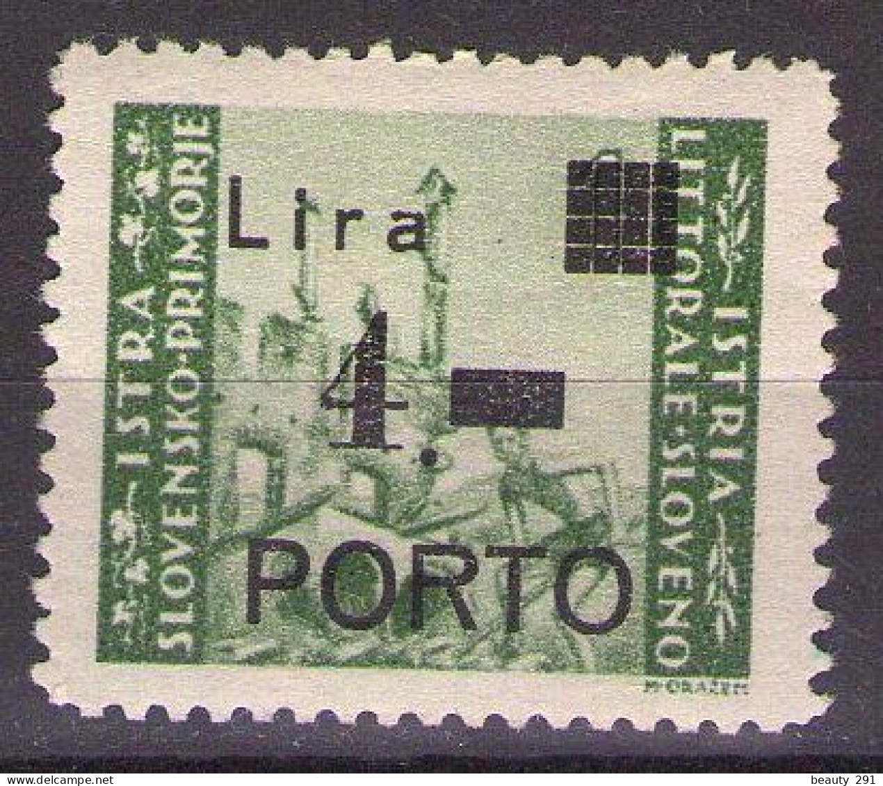 1946 ISTRIA E LITORALE SLOVENO SEGNATASSE,PORTO ,Sass. 10, TIP Ib, MNH **LUX - Yugoslavian Occ.: Slovenian Shore