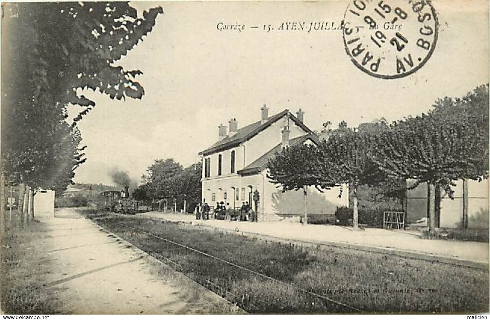 Dpts Div. -ref-BK706- Corrèze - Ayen - Juillac - La Gare - Gares - Arrivée Du Train - Trains - Ligne De Chemin De Fer - - Juillac