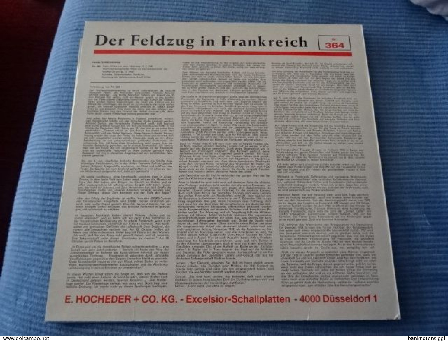 Originale Schallplatte"Vorwärts Voran." Der Feldzug In Frankreich Nr.364 - 1939-45