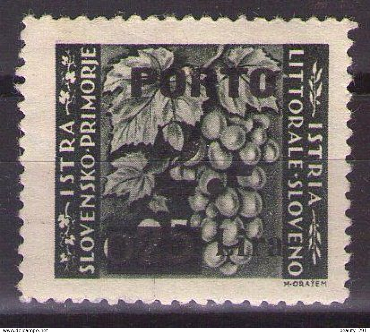 1946 ISTRIA E LITORALE SLOVENO SEGNATASSE,PORTO ,Sass. 15, TIP IIa, MNH**LUX - Occup. Iugoslava: Litorale Sloveno