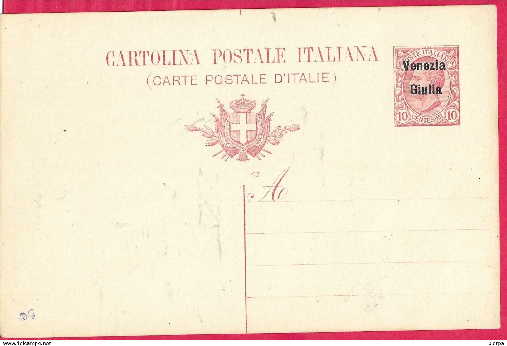 VENEZIA GIULIA - INTERO CARTOLINA POSTALE LEONI C. 10 (CAT. INT. 2) - NUOVA - Vénétie Julienne