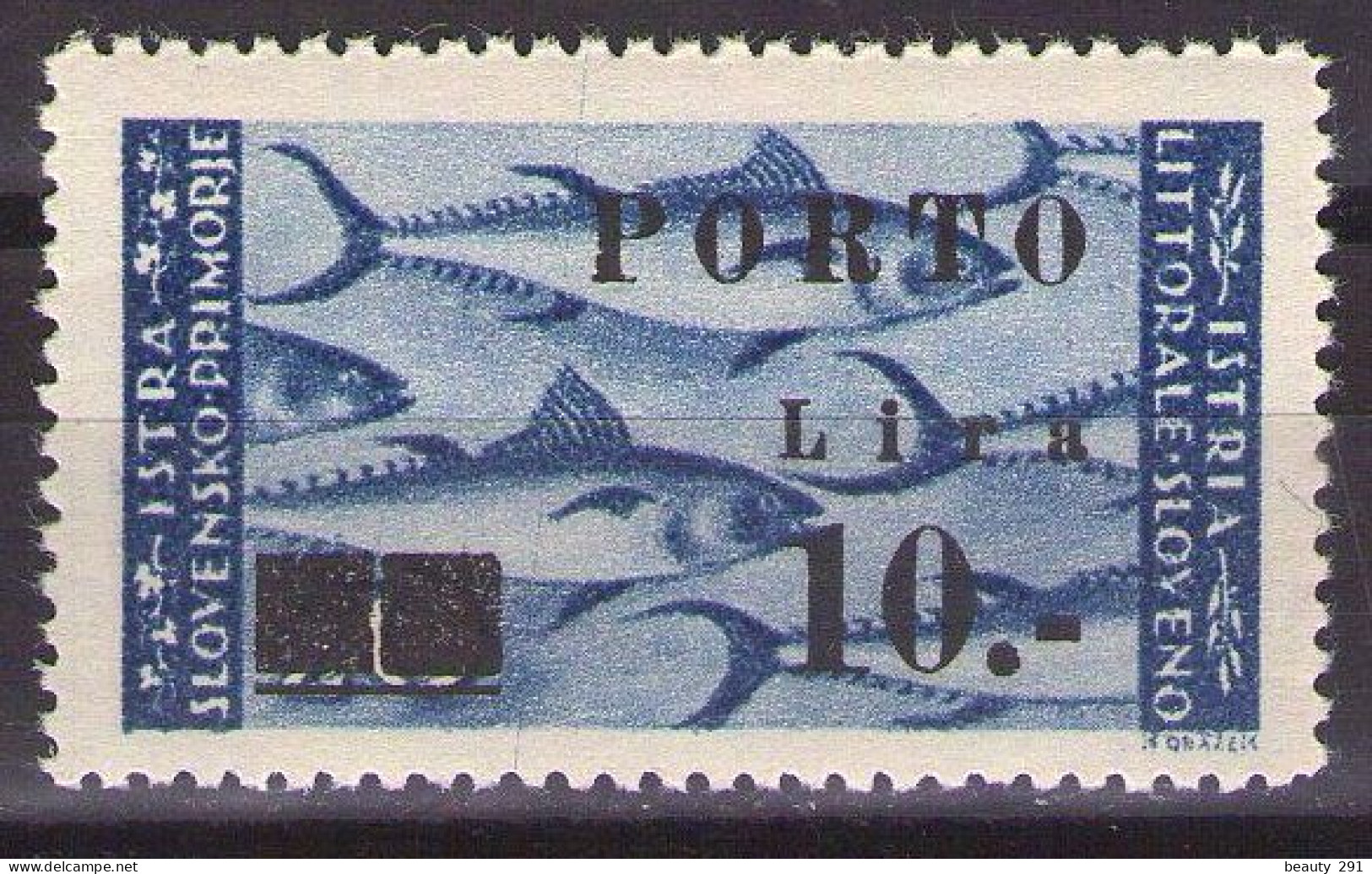 1946 ISTRIA E LITORALE SLOVENO SEGNATASSE,PORTO ,Sass. 17, TIP I, MNH**LUX - Occup. Iugoslava: Litorale Sloveno