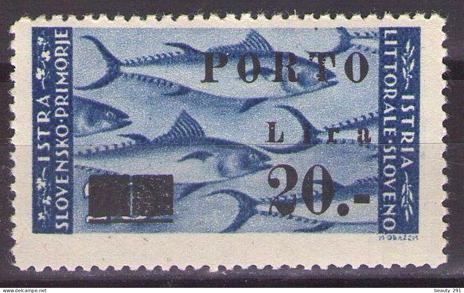 1946 ISTRIA E LITORALE SLOVENO SEGNATASSE,PORTO ,Sass. 18, TIP I, MNH**LUX - Ocu. Yugoslava: Litoral Esloveno