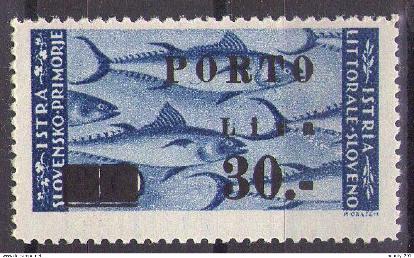 1946 ISTRIA E LITORALE SLOVENO SEGNATASSE,PORTO ,Sass. 19, TIP I, MNH**LUX - Yugoslavian Occ.: Slovenian Shore