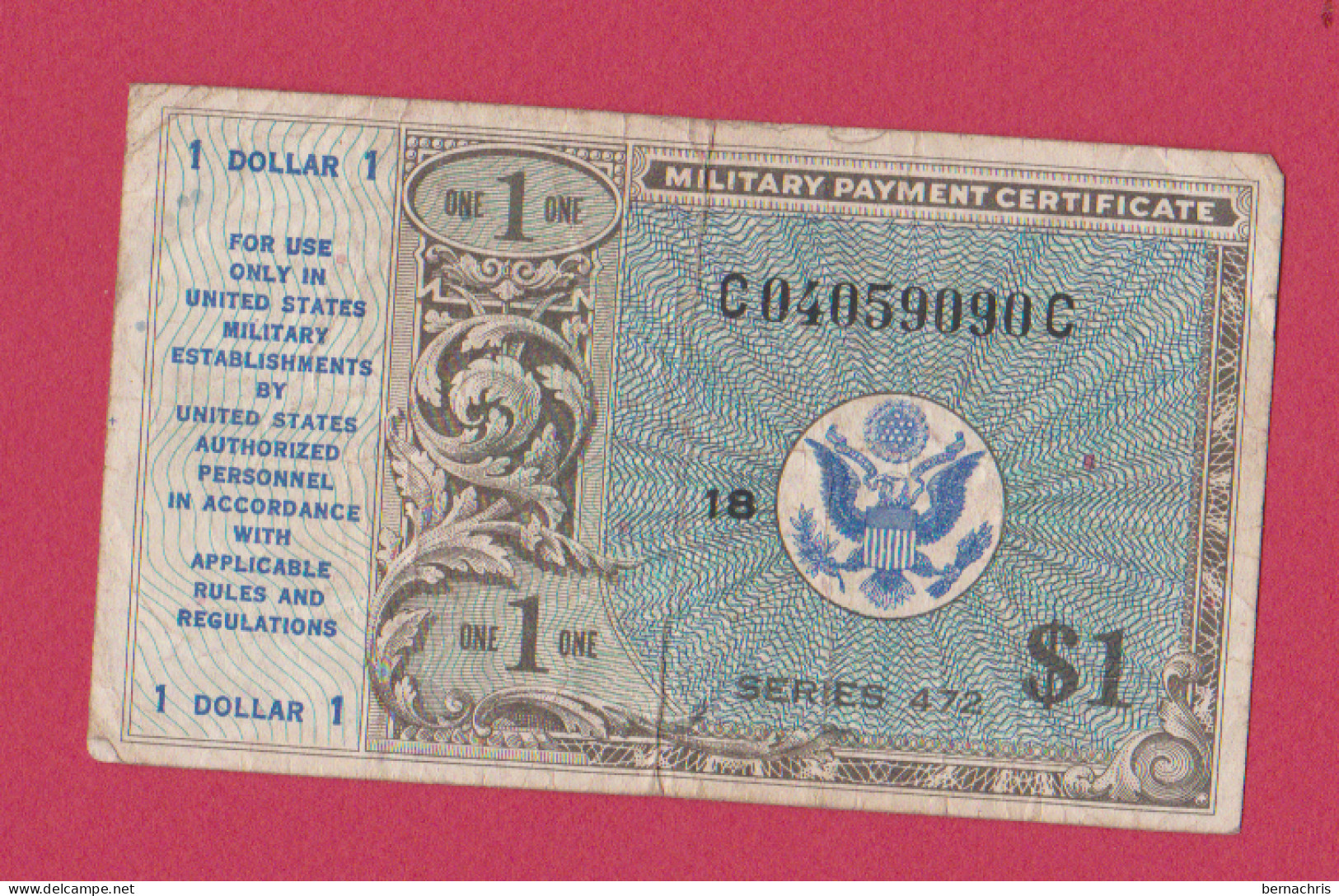 USA Military Payment Certificate Series 472, 1 Dollar - 1948-1951 - Series 472
