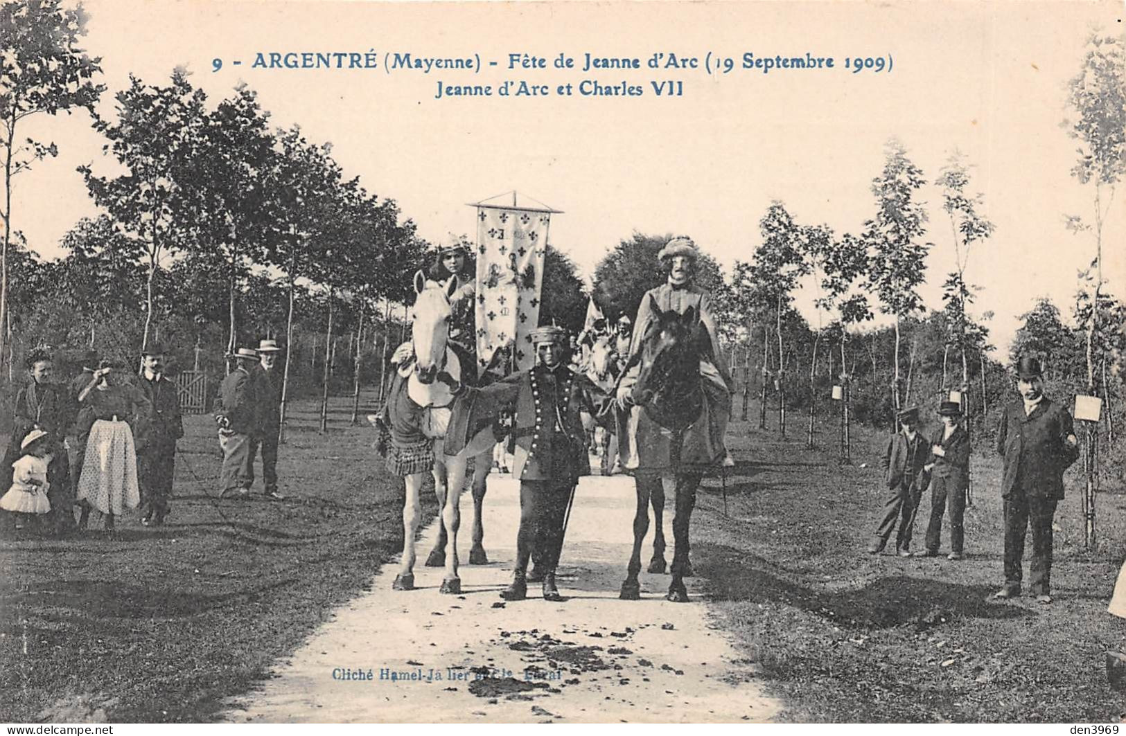 ARGENTRE (Mayenne) - Fête De Jeanne D'Arc (19 Septembre 1909) - Jeanne D'Arc Et Charles VII - Chevaux - Argentre