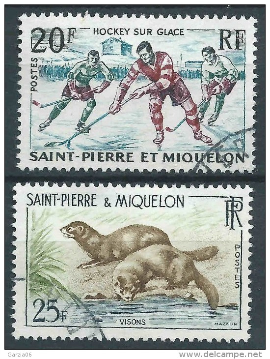 St Pierre Et Miquelon  - 1959 -  Hockey Et Visons  - N° 360/361  - Oblit - Used - Usati