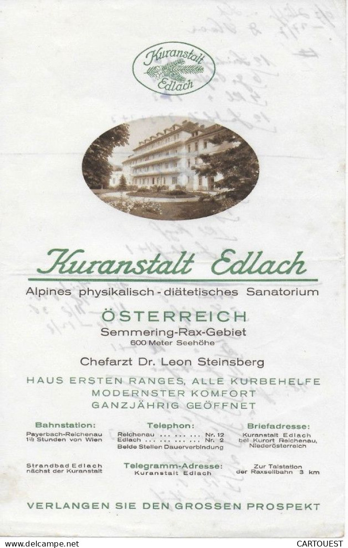 AUTRICHE , KURANSTALT EDLACH - Alpines Physikalisch Diatetisches Sanatorium - Österreich