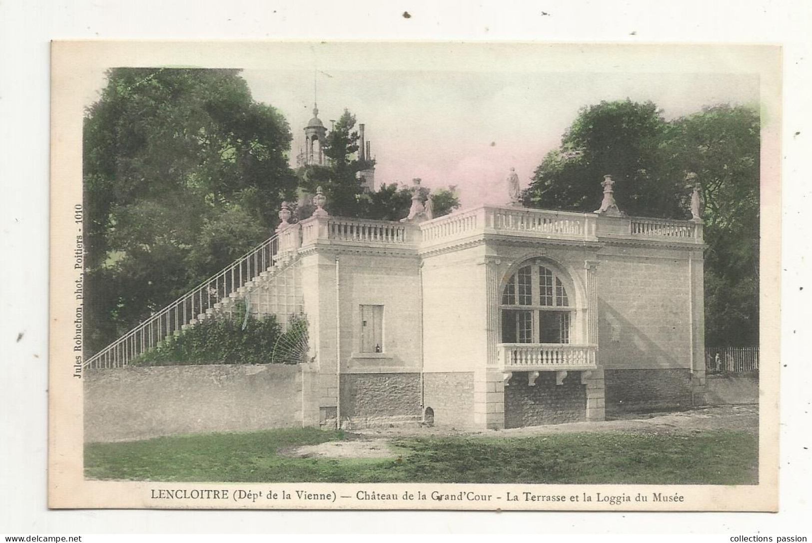 JC, Cp, 86, Vienne, LENCLOITRE, Chateau De La GRAND'COUR, La Bterrasse Et La Loggia Du Musée, écrite 1910 - Lencloitre