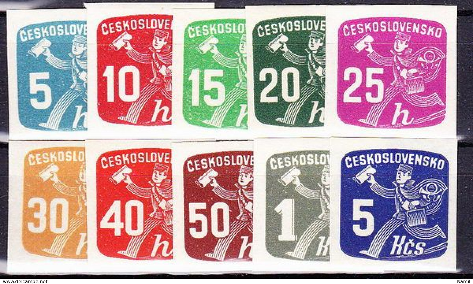 Tchécoslovaquie 1945 Mi 480-9 (Yv TPJ 26-35), (MNH)** - Newspaper Stamps