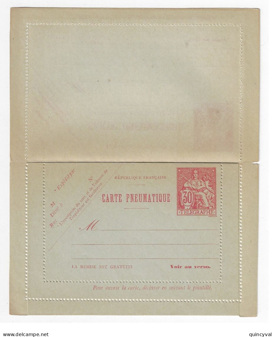 Entier Carte Lettre 30c Chaplain AVEC REPONSE PAYEE  6 Lignes Verso Yv 2595 Storch A6 - Pneumatische Post