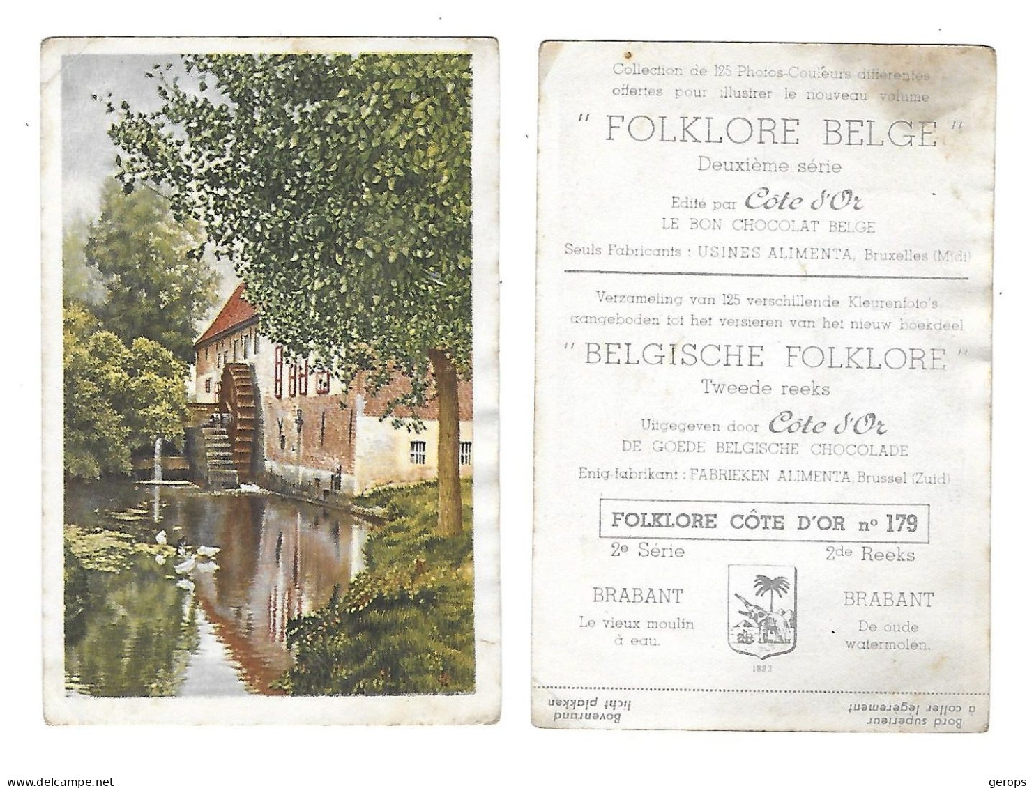 7a Cote D'Or Belgische Folklore 2de Reeks Nr 179  Brabant - Côte D'Or