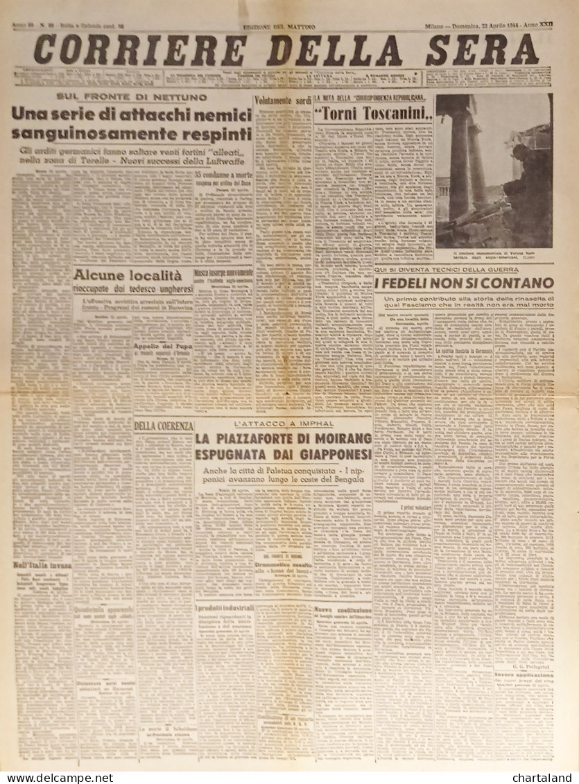 Corriere Della Sera N. 98  - 1944 Sul Fronte Di Nettuno - Altri & Non Classificati