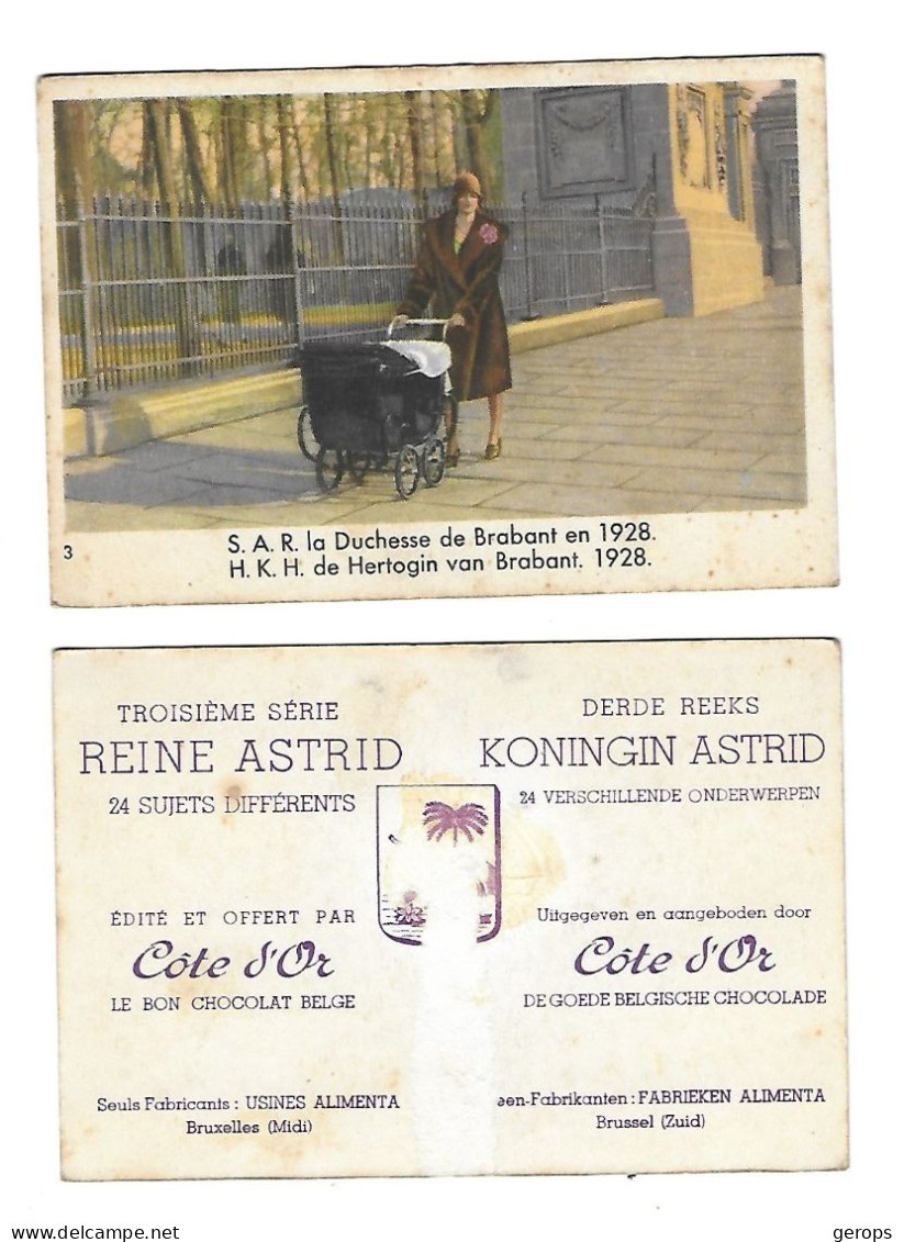 18a Cote D'Or Koningin Astrid Derde Reeks Nr 3 H.K.H. De Hertoin Van Brabant 1928 - Côte D'Or