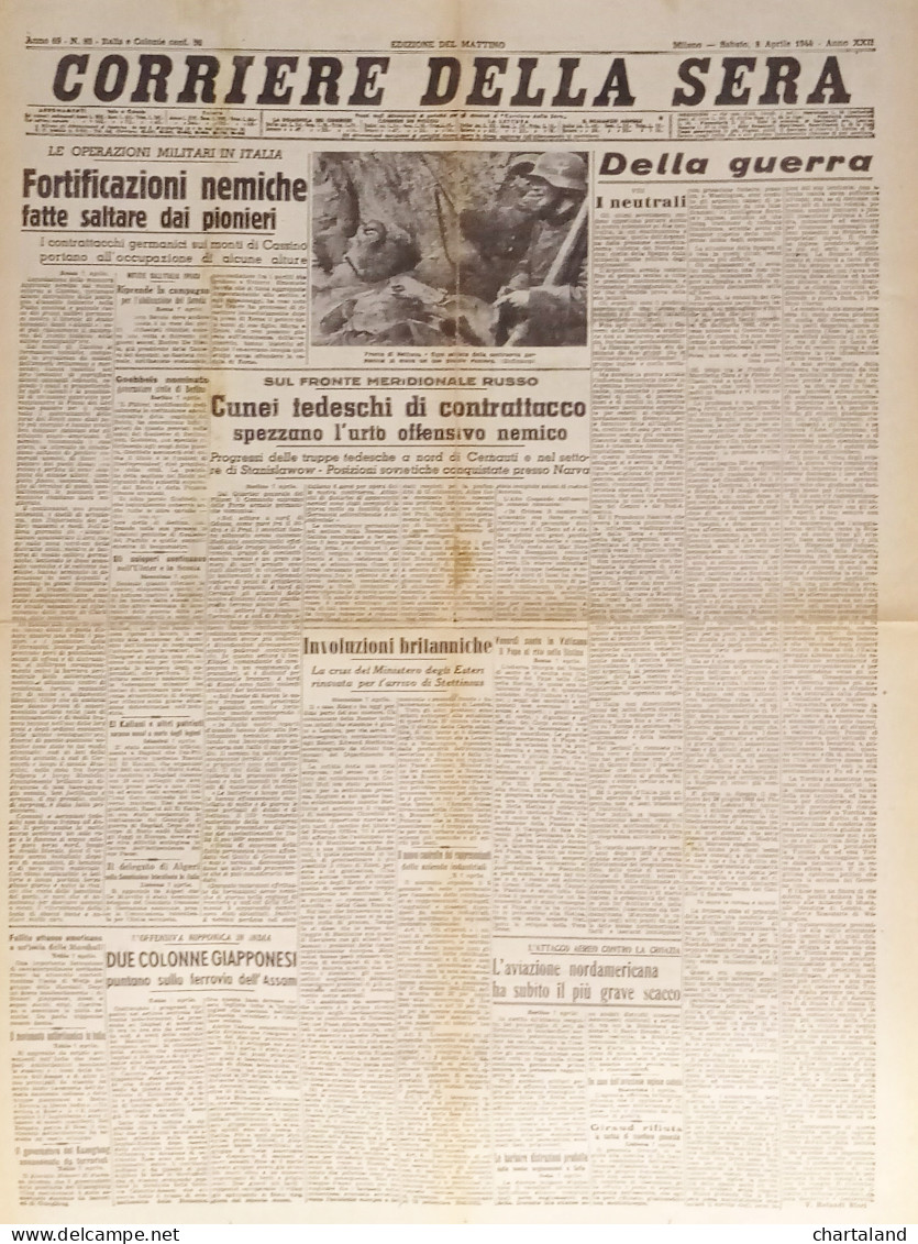 Corriere Della Sera N. 85 - 1944 Le Operazioni Militari In Italia - Altri & Non Classificati