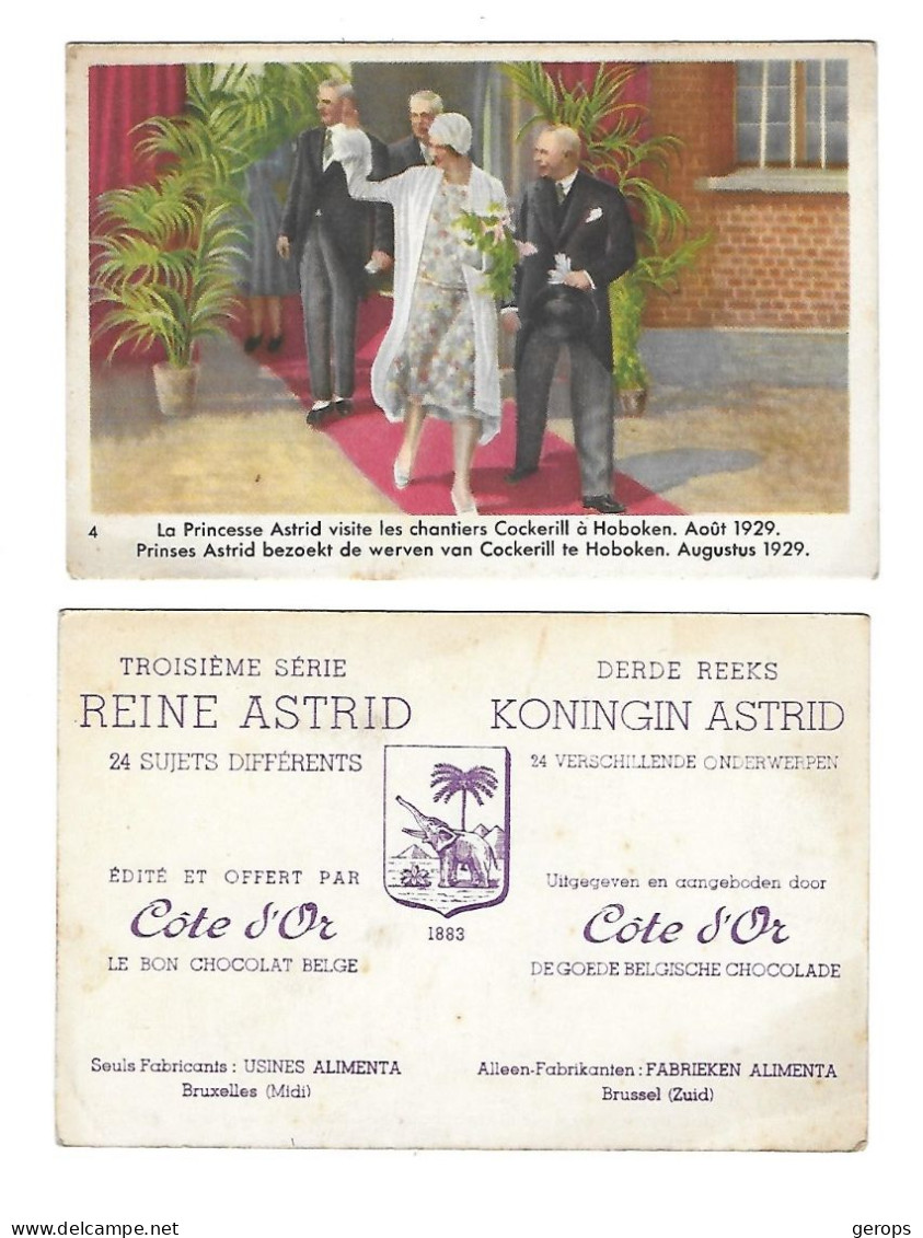 20a Cote D'Or Koningin Astrid Derde Reeks Nr 4 Prinses Astrid Bezoekt Hoboken 1929 - Côte D'Or